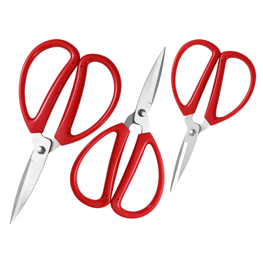 Wholesale stainless steel shears multi-purpose household scissors sharp tailor scissors with red handle