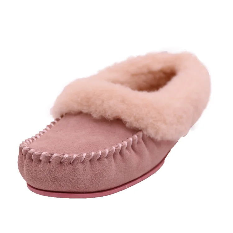 CF-173 Winter Factory Ankle Length Light Pink Color Unique Brand Snow Winter Shoes Boots,Low Price Women Moccasins