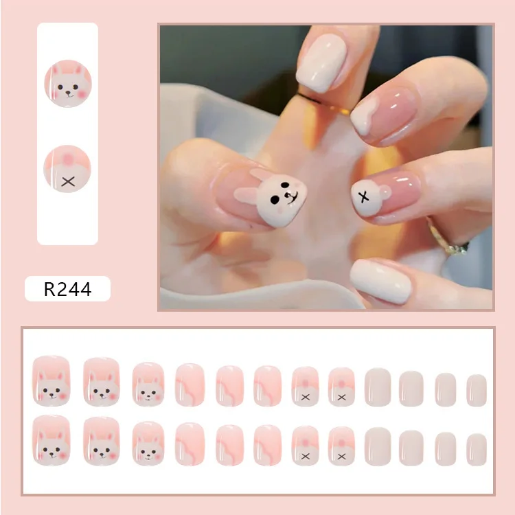 Wholesale Private Label 24pcs/box Packaging Press On Nail Wholesale Fake Nails Custom Finger Nails