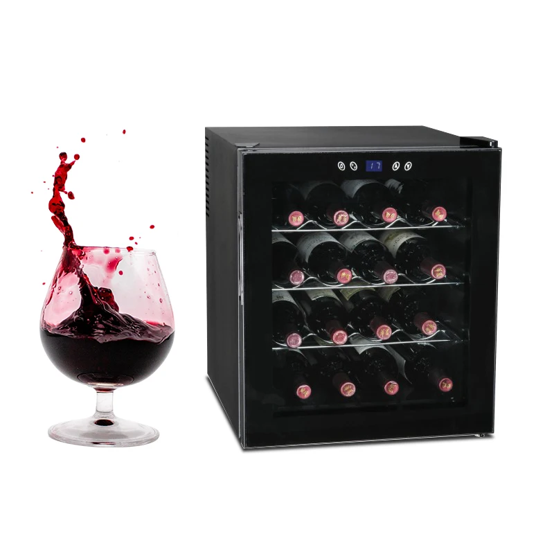 16 Bottle Single Door Thermoelectric Wine Cellar Refrigerator with Touch Screen Temperature Control Door