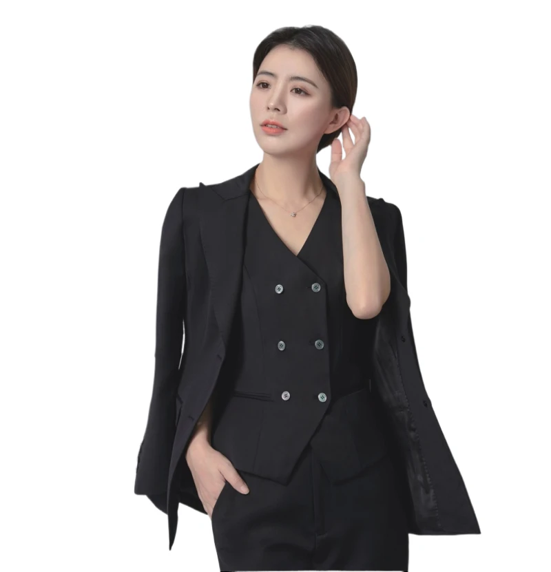 High-end Fashionable Women s 2 Piece Suit Elegant WoolPolyester Blend for Business and Trendy Work Attire