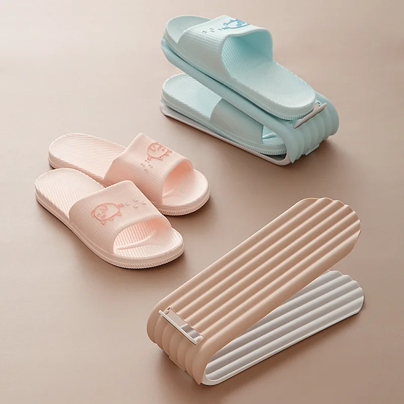 Wholesale Household Adjustable Shoe Box Dustproof Plastic Foldable Sports Shoes Storage Rack