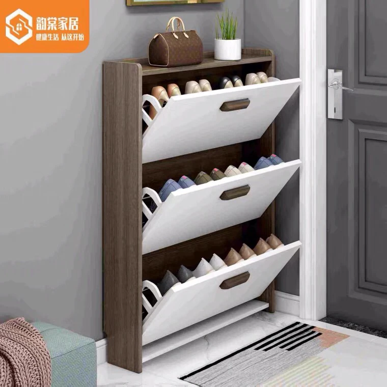 Top Sell Home Living Room Furniture Wooden Laminated Durable Storage Shoe Cabinet