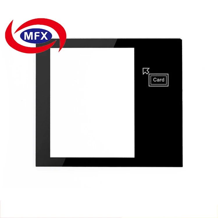 Customized black print flat decorative corning gorilla glass window cover panel for Walkie-talkie and intercom