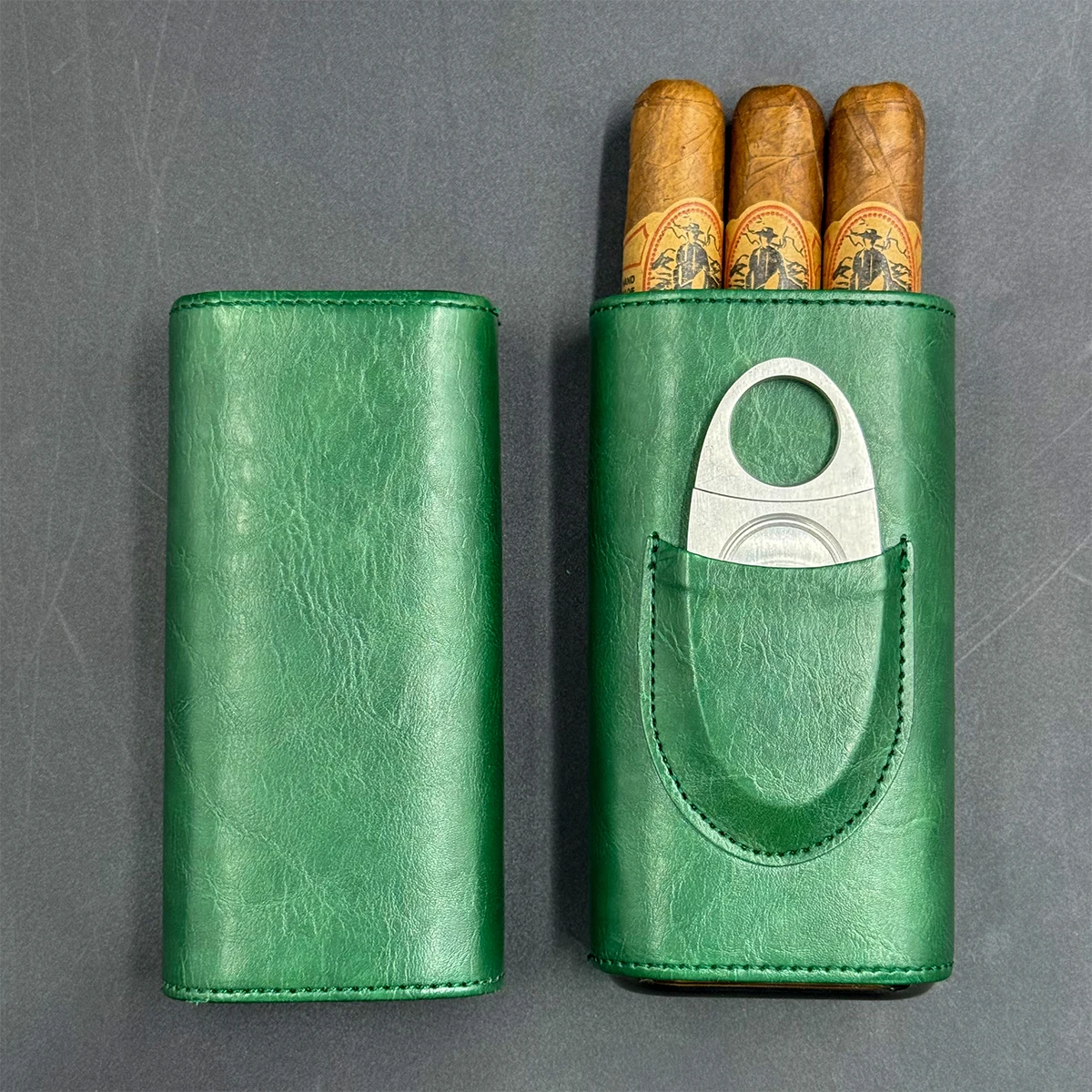 Factory outlet Leather Cigar Case Box Cigar Accessories Cigar Travel Humidor for Men