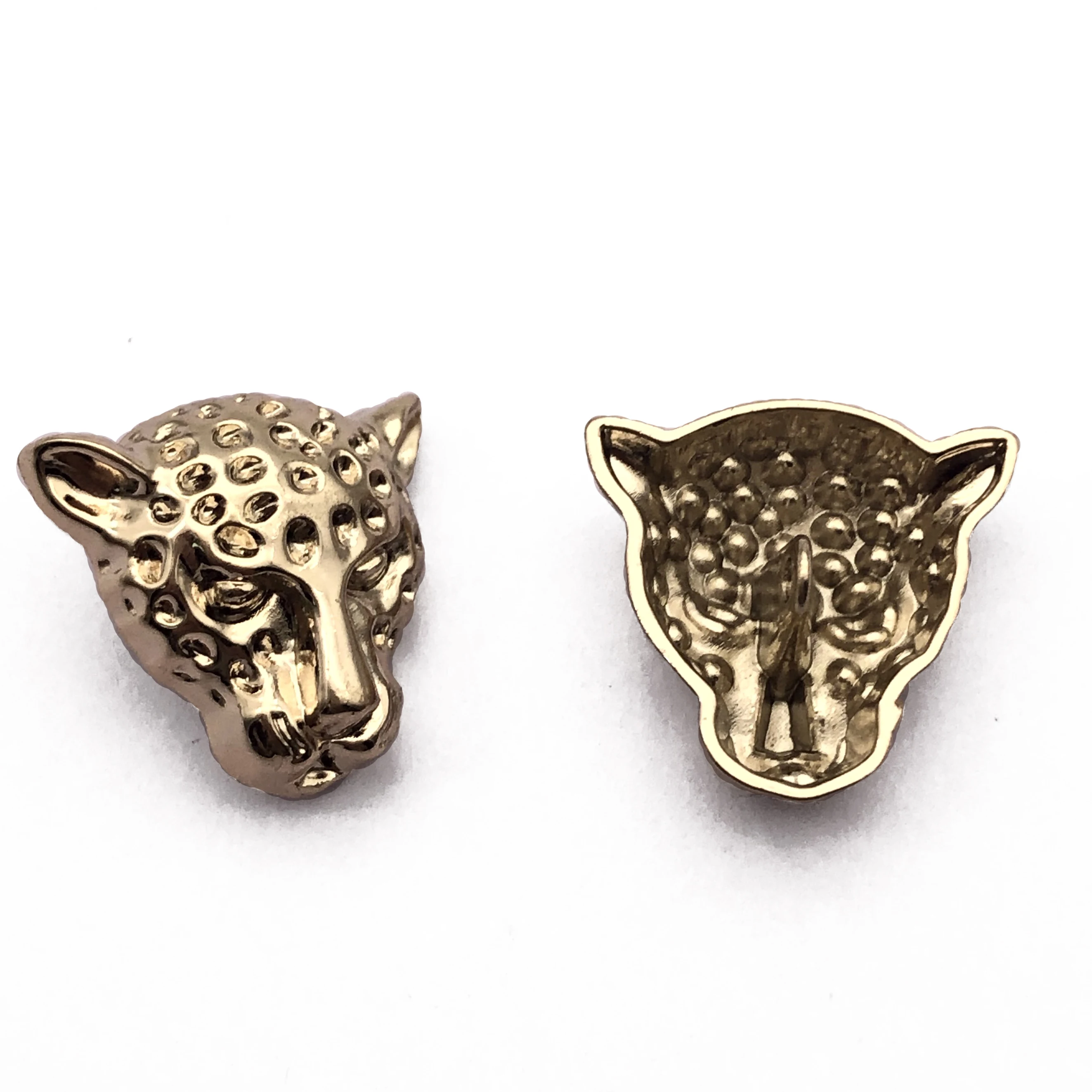 Custom made design Zinc Alloy gold logo embossed metal sewing accessory garment blazer suit coat shank button