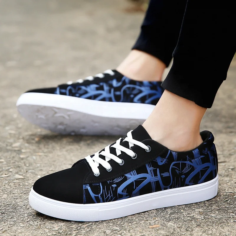Wholesale fashion men casual shoes sneakers cheap printed shoes men