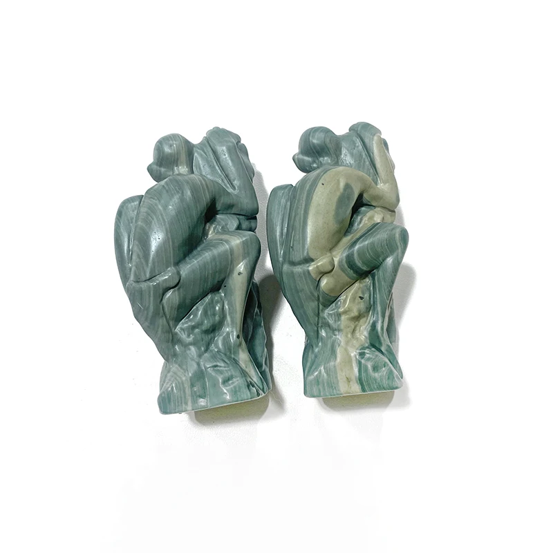High Quality Natural Crystal carved jade Sculpture Green jade carving for crystal crafts