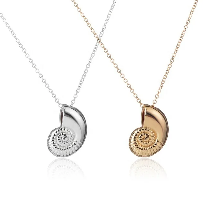 Fashion Summer Style 18k Gold Silver Plated Conch Shape Pendant Woman Sea Snail Necklace Jewelry