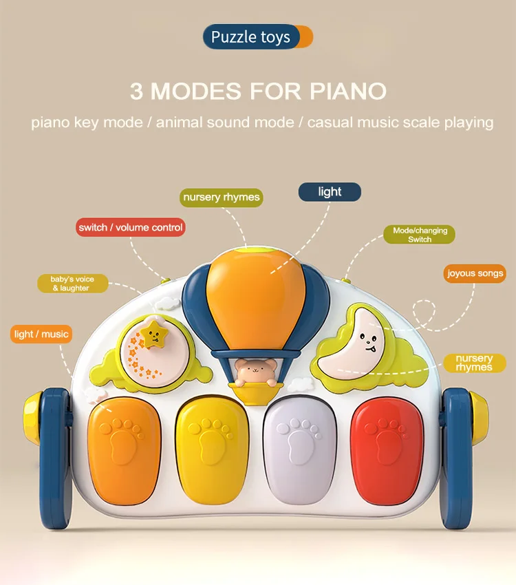 Kids rotary windmill musical carpet soft baby activity gym toy kick n play piano play mat