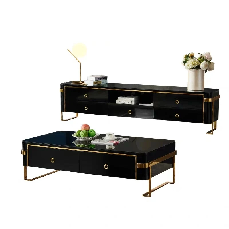 light luxury coffee table tv cabinet combination living room nordic tea table tv cabinet