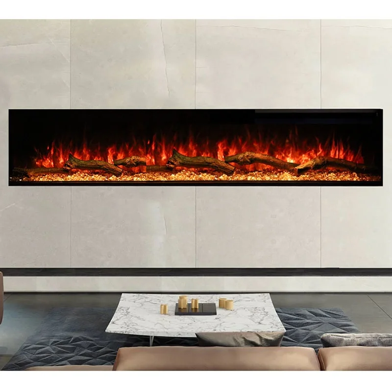 Built In Fireplace Electrical Heaters Indoor Realistic Artificial LED Flame chimenea electric Wall Insert Electric Fireplaces
