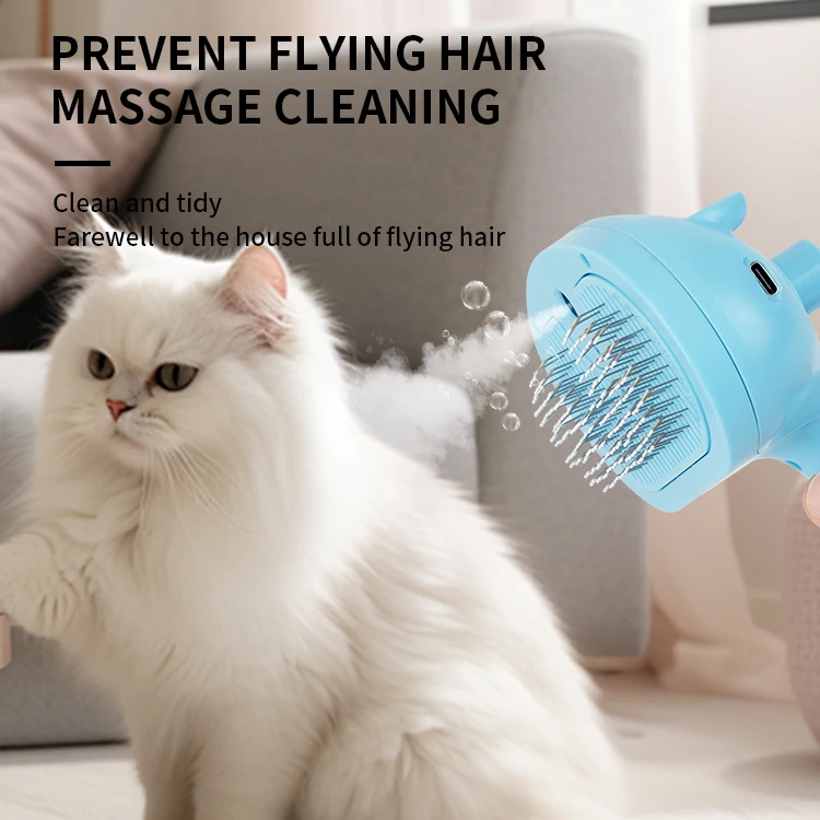 Pet Supplies Self Clean Pet Grooming Can Be Stored Portable Easy Pet Dog Hair Removal Brush UVC Sterilization Hair Removal Brush
