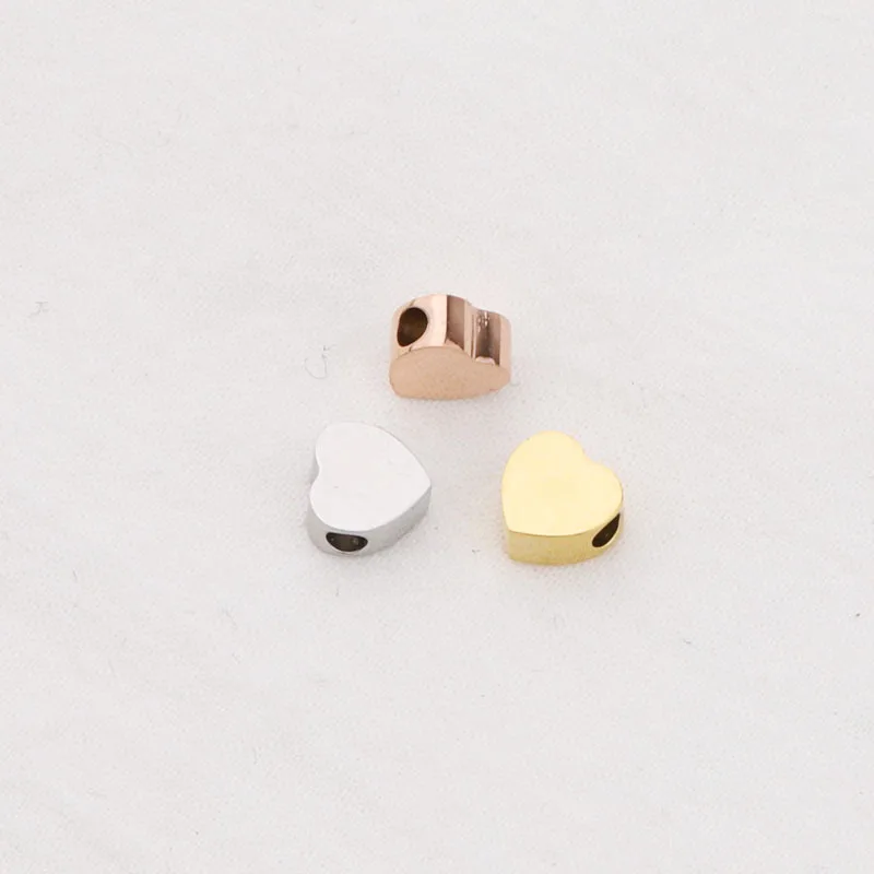 6*6mm 2020 I love you small gold heart charms with hole Stainless Steel charms for DIY accessories