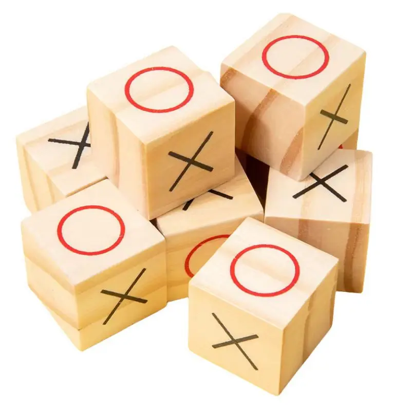 Mini Table Wooden Educational Logical Tic-tac-toe Chess OX Board Game