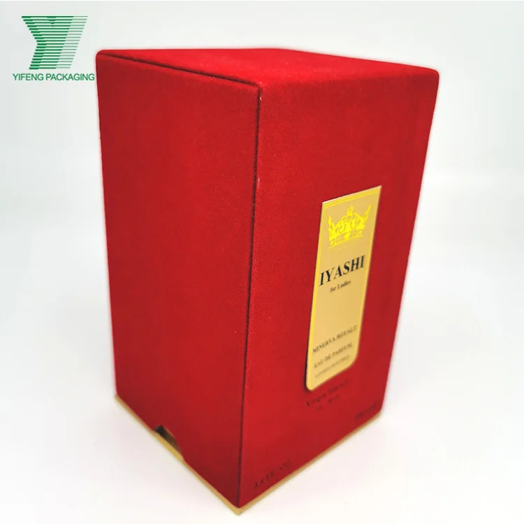 Luxury Custom Dust Prevention Velvet Flocking Hand Made Cardboard Gift Box 50ml Perfume Bottle Packaging
