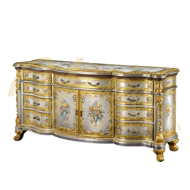 Yips LD-1703-1507 European Series Handpainted Rose Pattern Antique-look Classical Dressing Cabinet