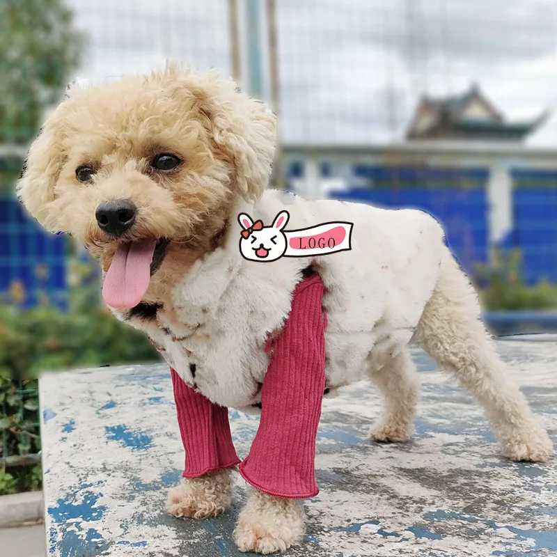 Designer Pet Dog Double-sided Fur Vest Fashion Brand French Bulldog Two-legged Apparel Sleeveless Coat Clothing