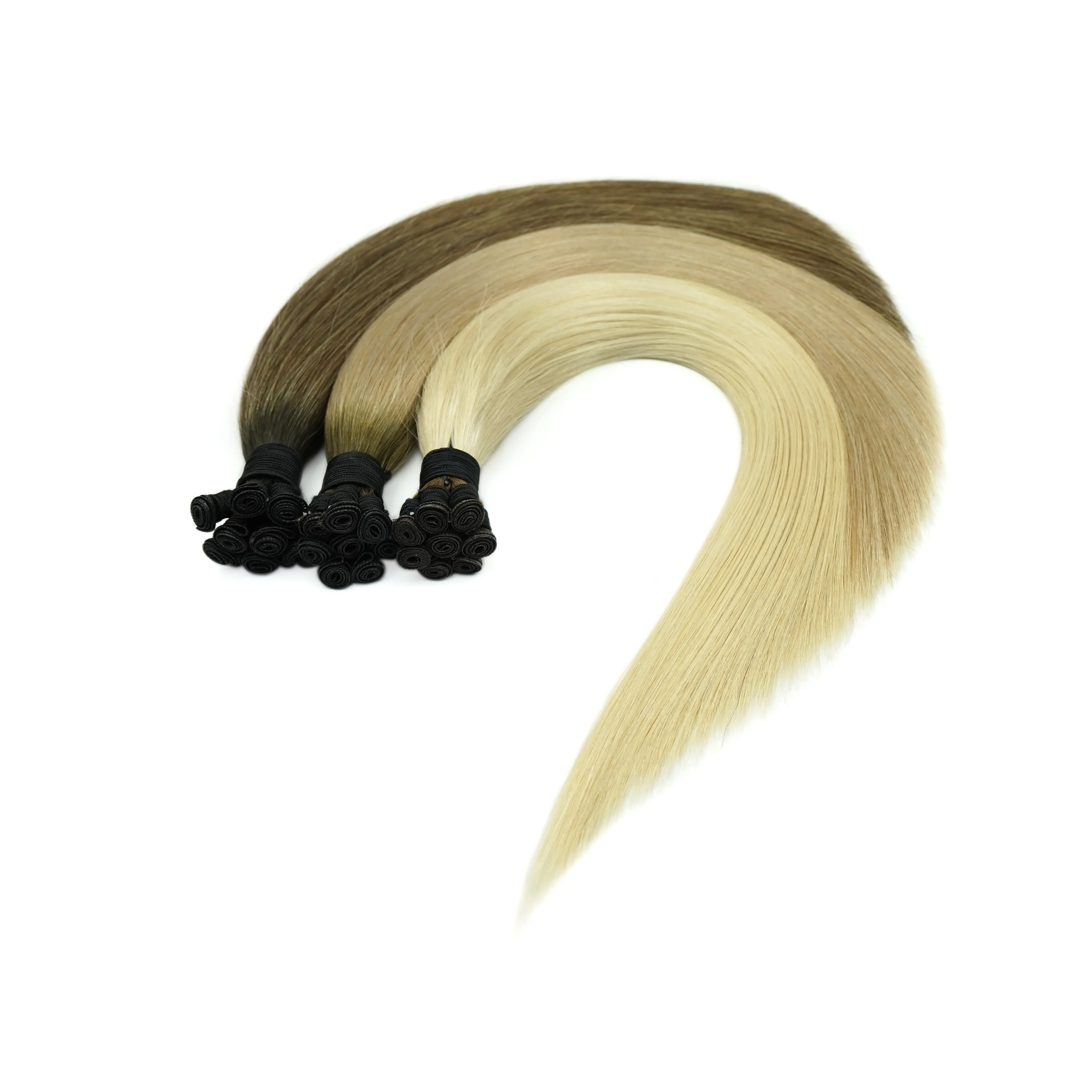 one doner double drawn Genius wefts hair extensions 12a grade Slavic hair stock hand tied weft 2.0