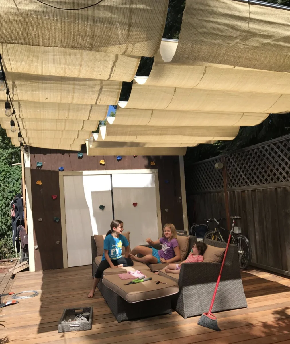 3*20ft Retractable Shade Canopy Replacement Cover Pergola Frame Slide Wire Cable-Shade Sails Nets