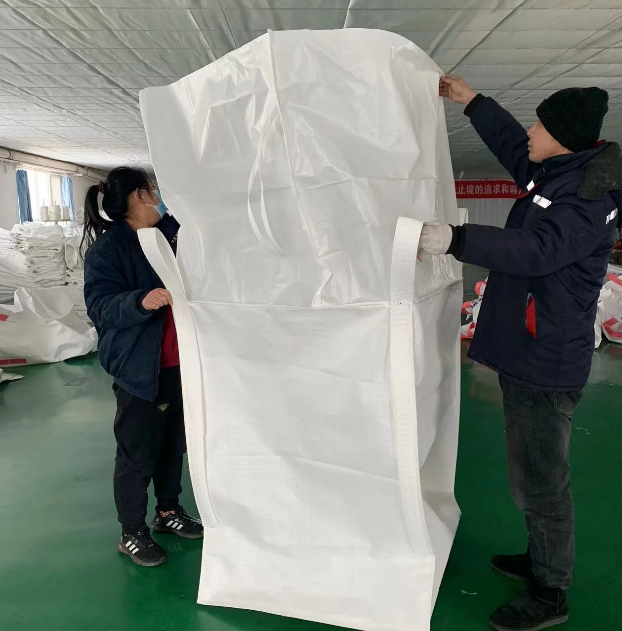 Hesheng 500kg 1000kg 1200kg 1500kg 2000kg 1 Ton 2 Tons Jumbo Bag Grain Seed Flour Salt Sugar Bean pp Big Bag