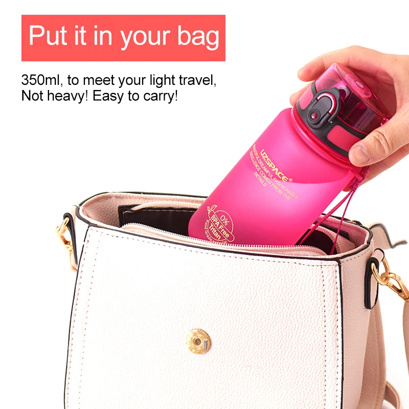 UZSPACE Wide Mouth Sports Water Bottle Kids Reusable Leakproof BPA & Leak Free for Cycling Camping Hiking Gym Yoga Fitness