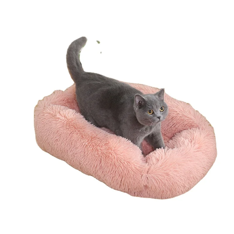 New 2022 Hot Selling Fluffy Donut Plush Pet Cat Bed Dog For Sale