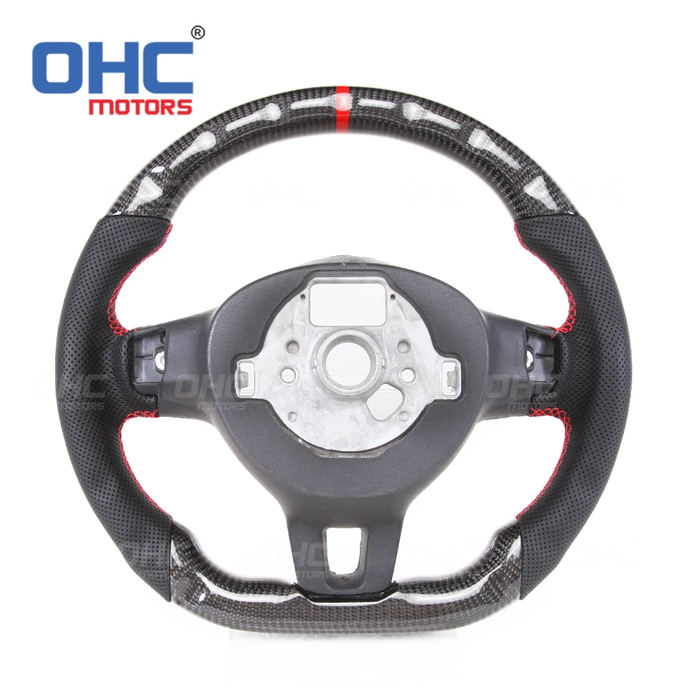 OHC MOTOR Carbon Fiber Steering Wheel for volkswagen VW scirocco jetta Golf 6 golf6 mk6 gti 6 r Steering Wheels Carbon Fiber