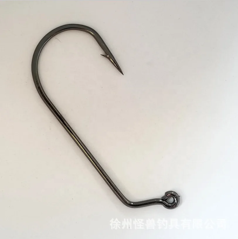  TOPIND 32786 100pcs/bag Jig Fishing Hook Round Bend Heavy Wire 60 Degree with Black