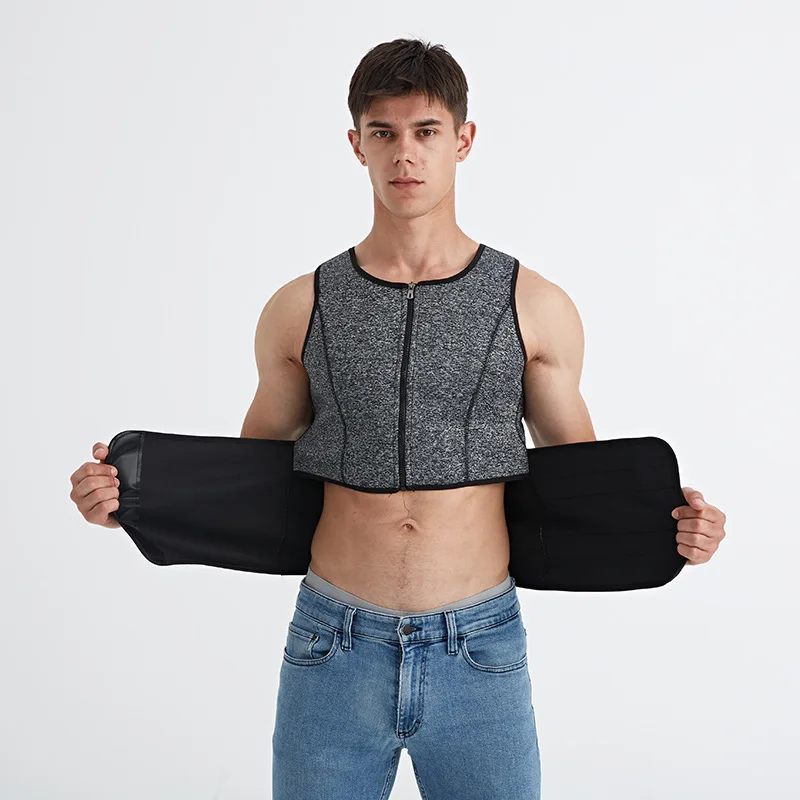 Manufacturers directly for men sports body shapewear neoprene rubber waistband stomach and back heart burst