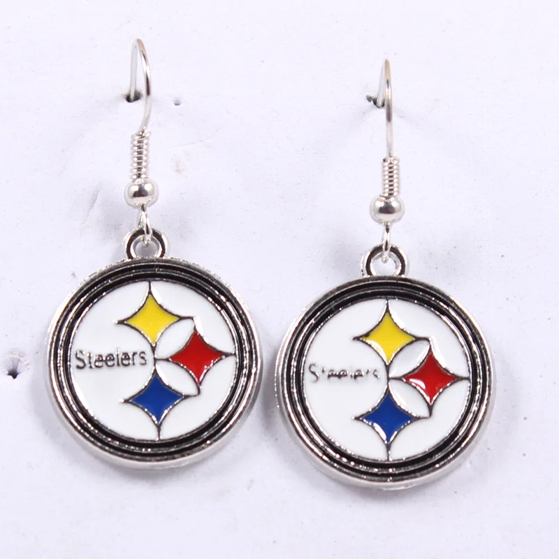 NFL Earrings 32 Team Earrings European American Football Shaped Earrings Chain Lightning Cowboys Chiefs Pirates Steelers