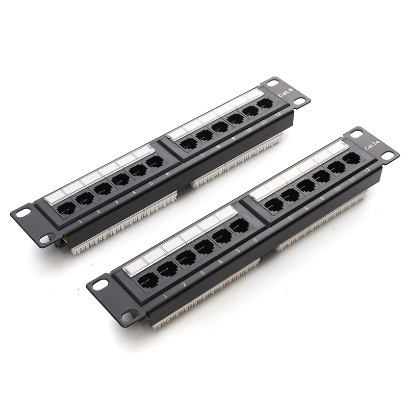  12 портов RJ45 патч-панель UTP Cat6/Cat5e Ethernet LAN сетевой адаптер стойка кабель настенный кронштейн разъем