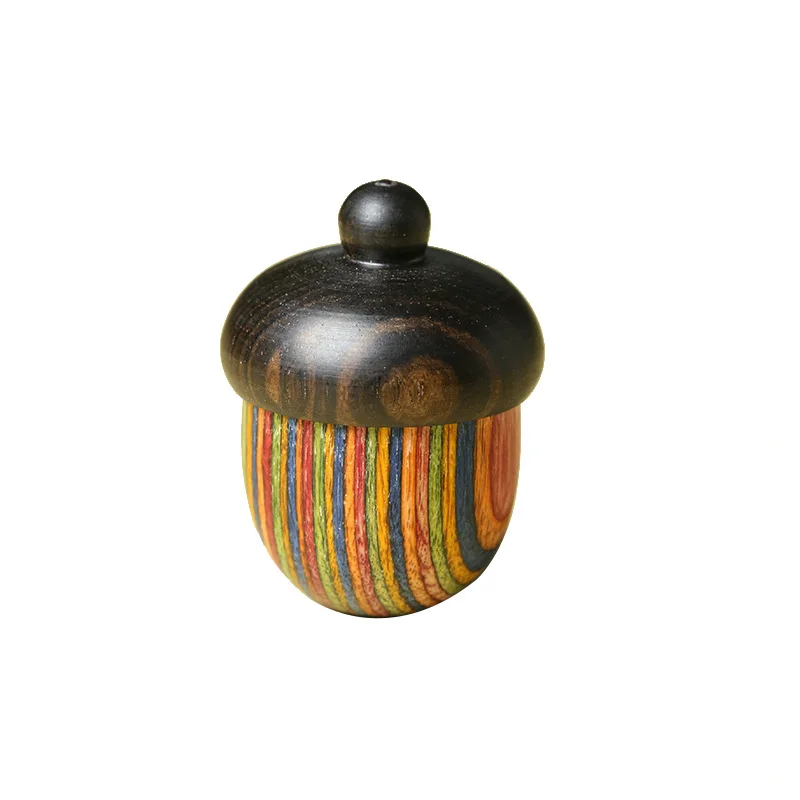Creative newest 2022 mini openable wooden Acorn pocket pill holder pendant