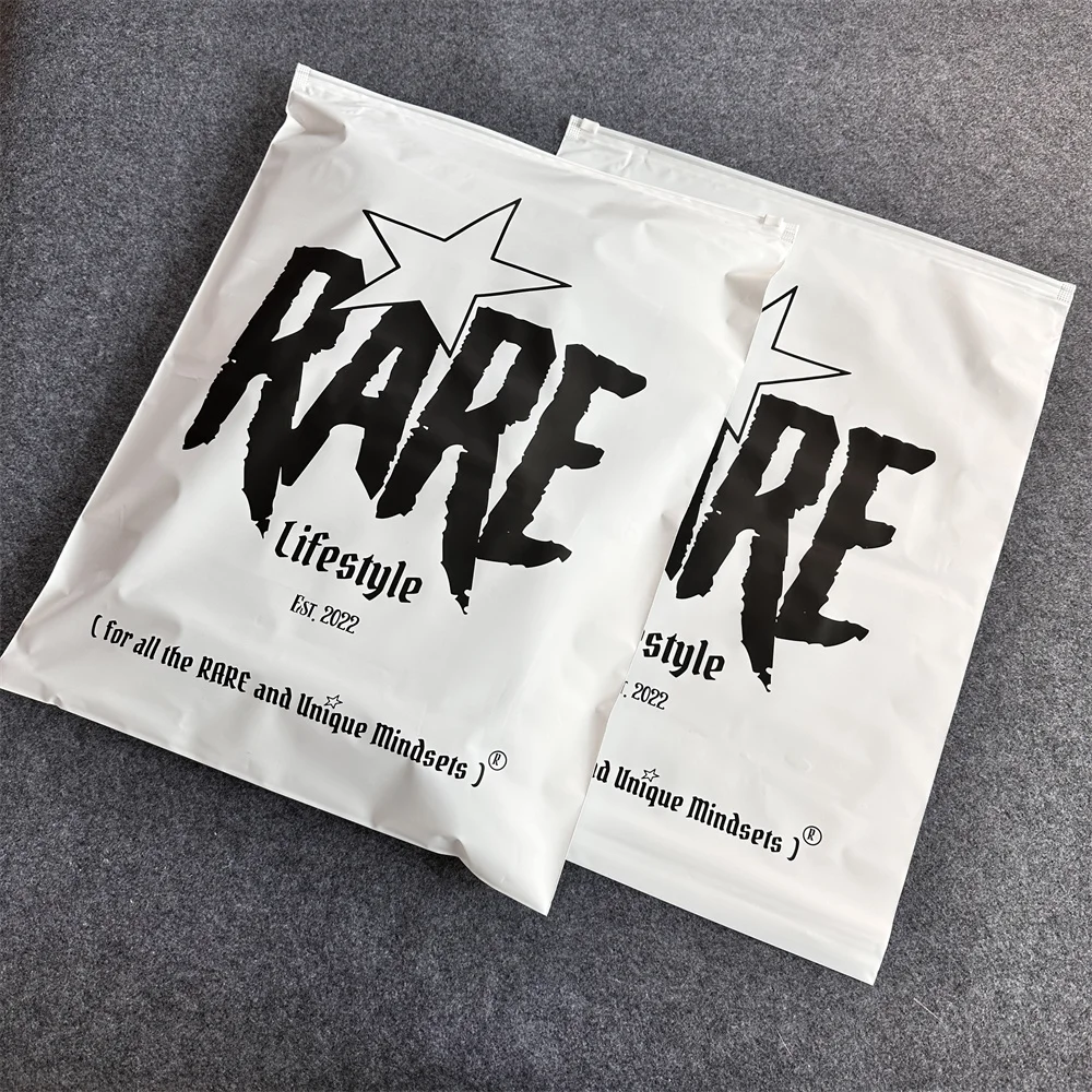 Hot Sale Custom White Plastic Packing Bag Lock Zipper Bags Wholesale Poly Ldpe Frosted Clothing Dress Zip Bag With Logo Printed