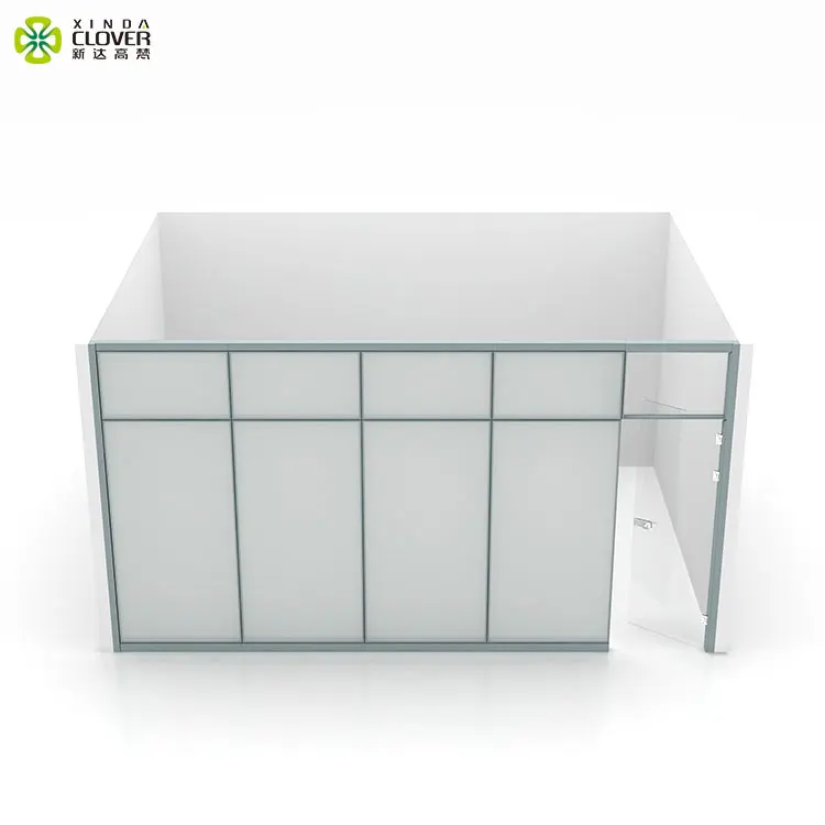 Модульная стеклянная перегородка для офиса с потолочным креплением