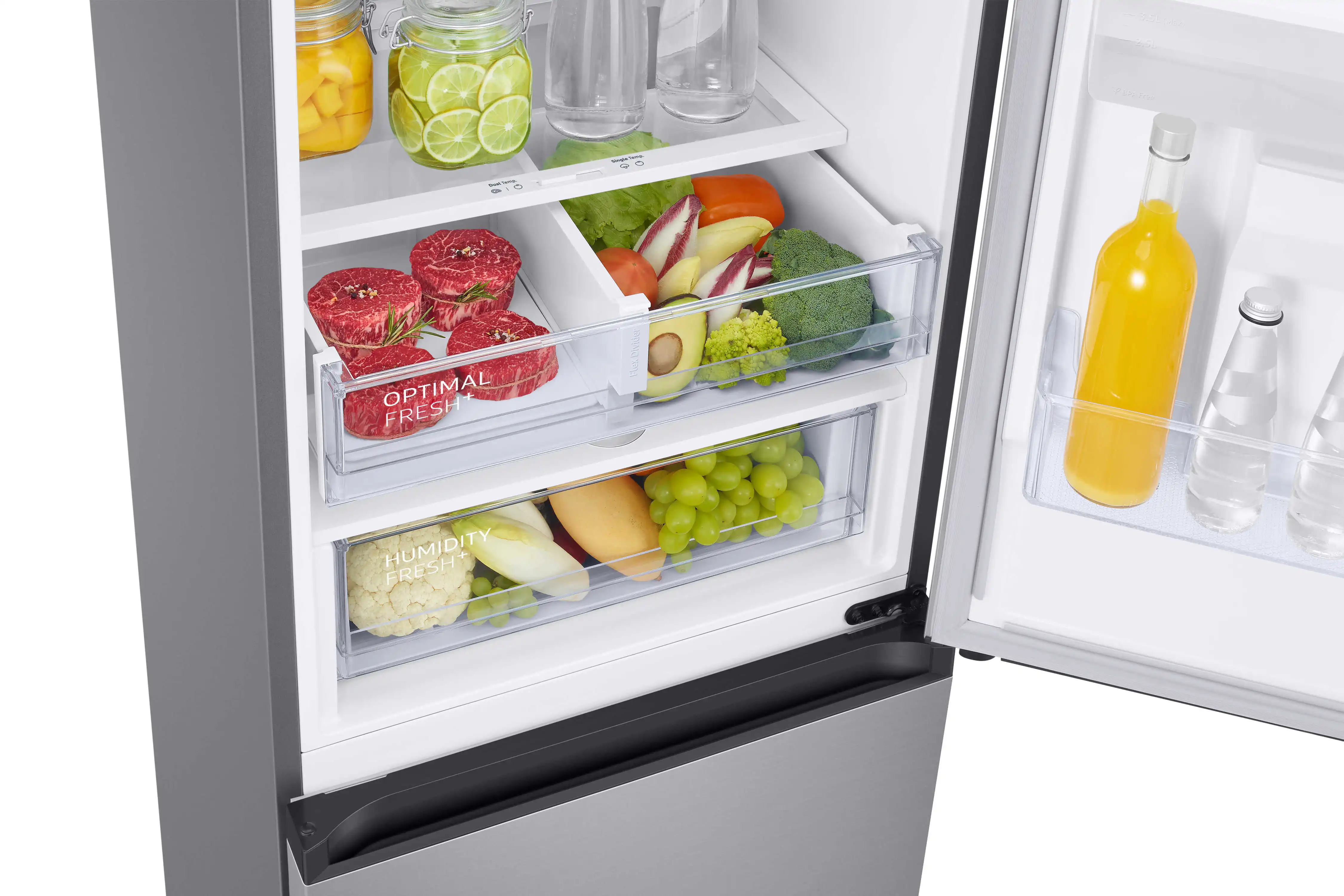 Samsung Brand Combi Fridge Freezer EcoFlex AI RB38C634DSA/EF Total No Frost 2M Capacity 386L Energy Efficiency Wifi Integrated