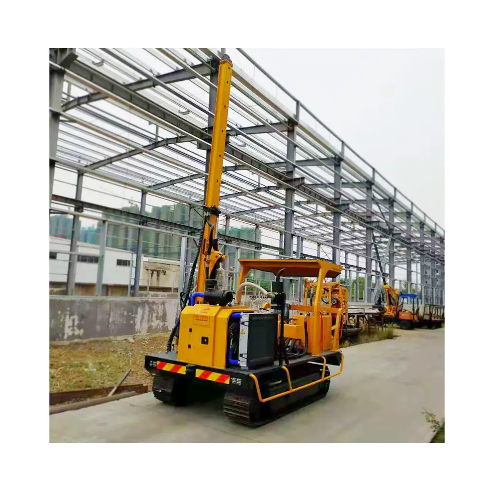 Solar Pile Driver Crawler Type Equipped with High-Frequency Hydraulic Hammer Easy Operation