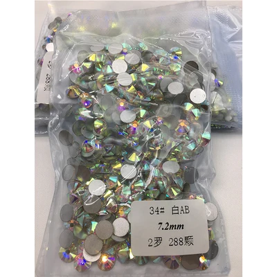 crystal AB flat back bling silver back  Flat Back Non HotFix Crystal  Rhinestone SS20 crystal AB  in bluk for nail art