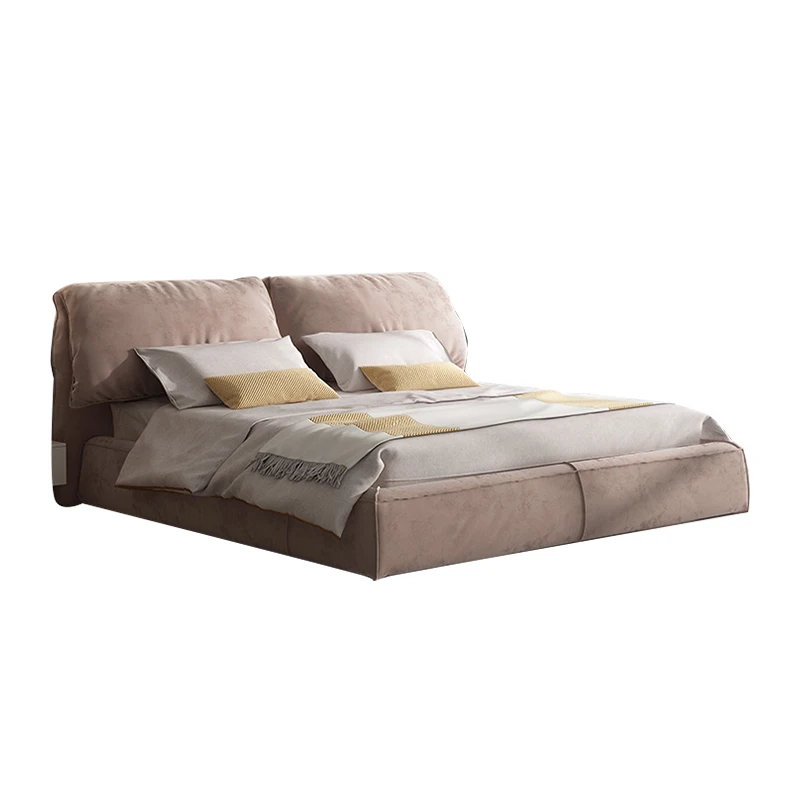 Nordic style high quality furniture luxury high fabric 1.5m king size bed modern double up-holstered bed for bedroom