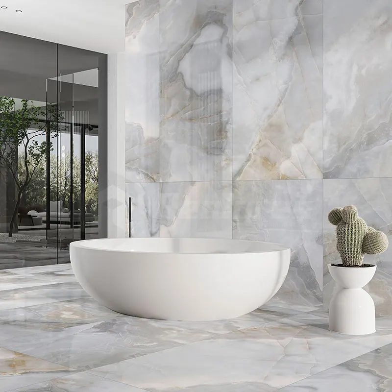 Realgres Blue Sintered Stone Porcelain Tiles With Marble Aesthetics for Walls and Floors Large Format Porcelain Slabs