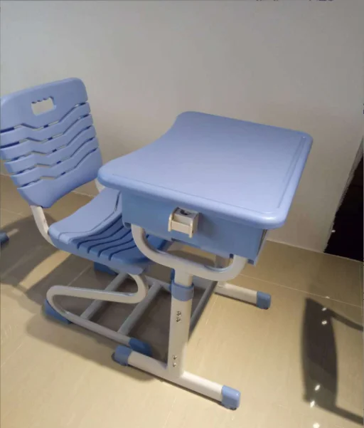 New Style Commercial School Furniture Height Adjustable Classroom Desk And Chair With Plastic Chair