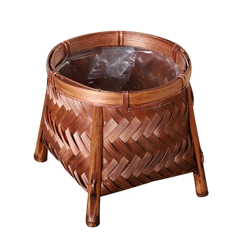 bamboo woven storage basket rustic home decor wedding  Woven Flower mini wicker Basket Portable Basket Rural Style