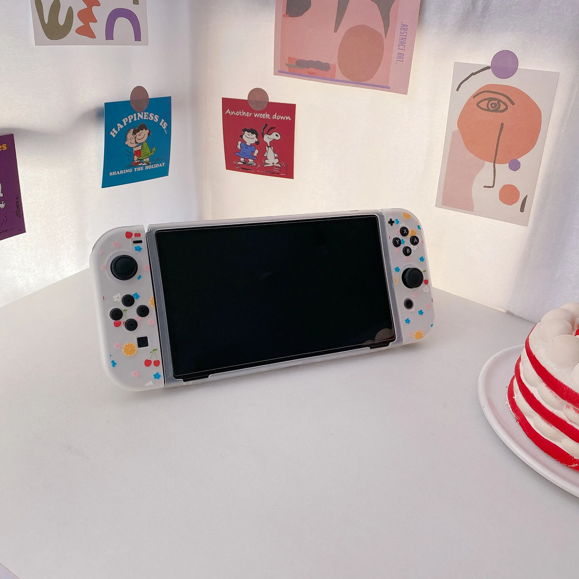Game Player Accessories Shockproof Anti-slip TPU Cartoon Case Cover For Nintendo Switch Oled Pattern Case