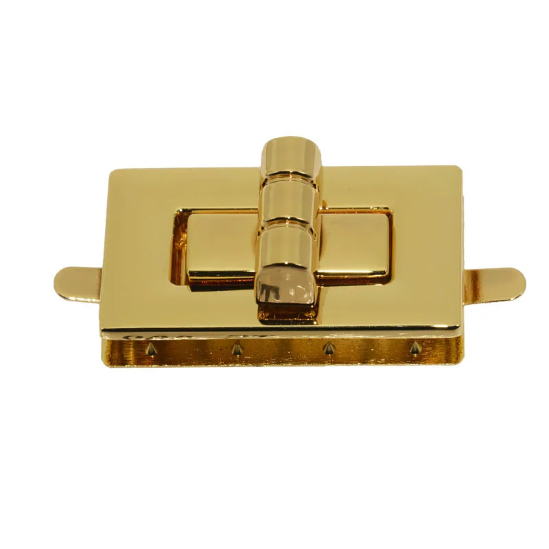 NICE wholesale handbag hardware fashion zinc alloy metal push and turn locks handbag fitting accessories square twist lock