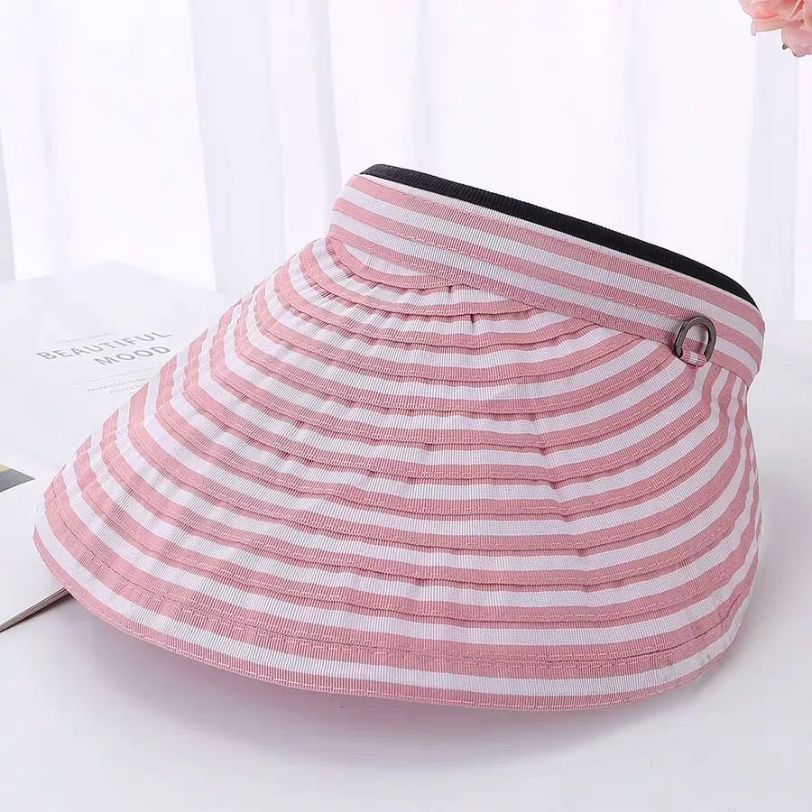 2024 hot selling black white striped sun protection spring summer quick dry waterproof gorras visor hat for women
