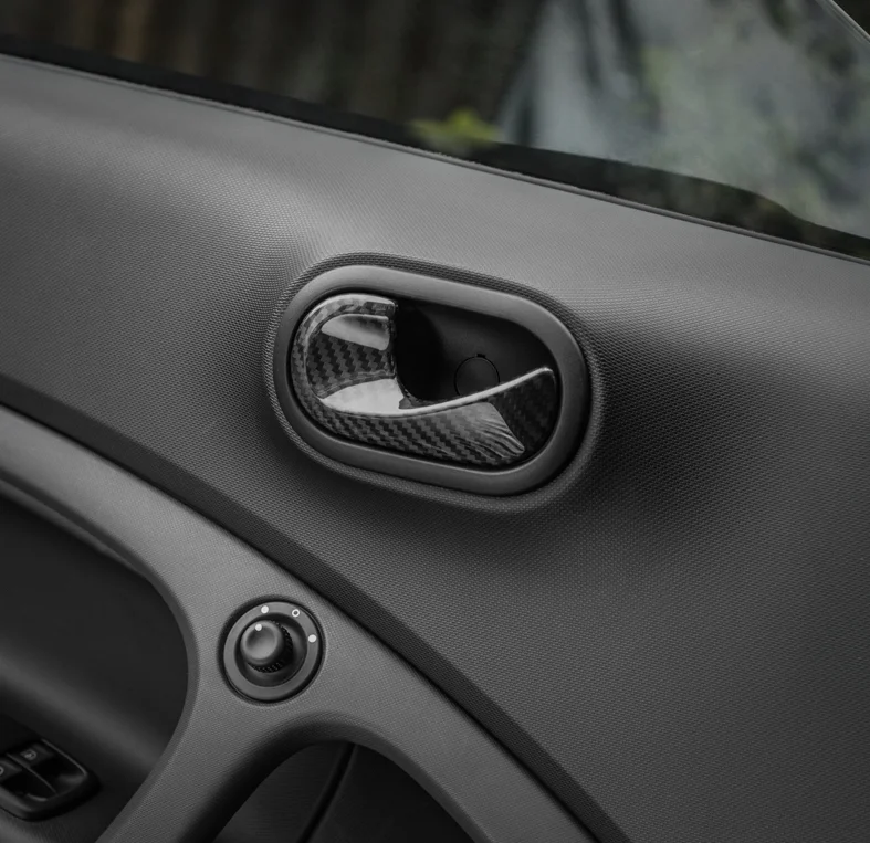 Carbon Fiber Auto Parts Interior Door Handle Cover For Smart 453 Fortwo Forfour Carbon Fiber Interior Accessories Sticky