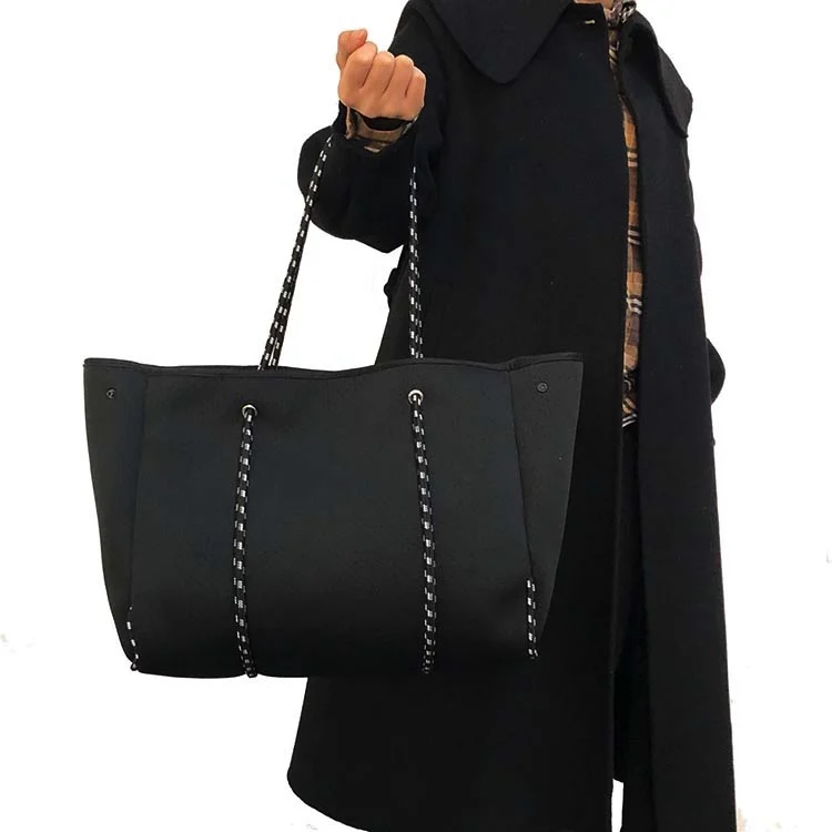 Summer New Design Neoprene Beach Bag Large Capacity Neoprene Perforated Neoprene Tote Bag