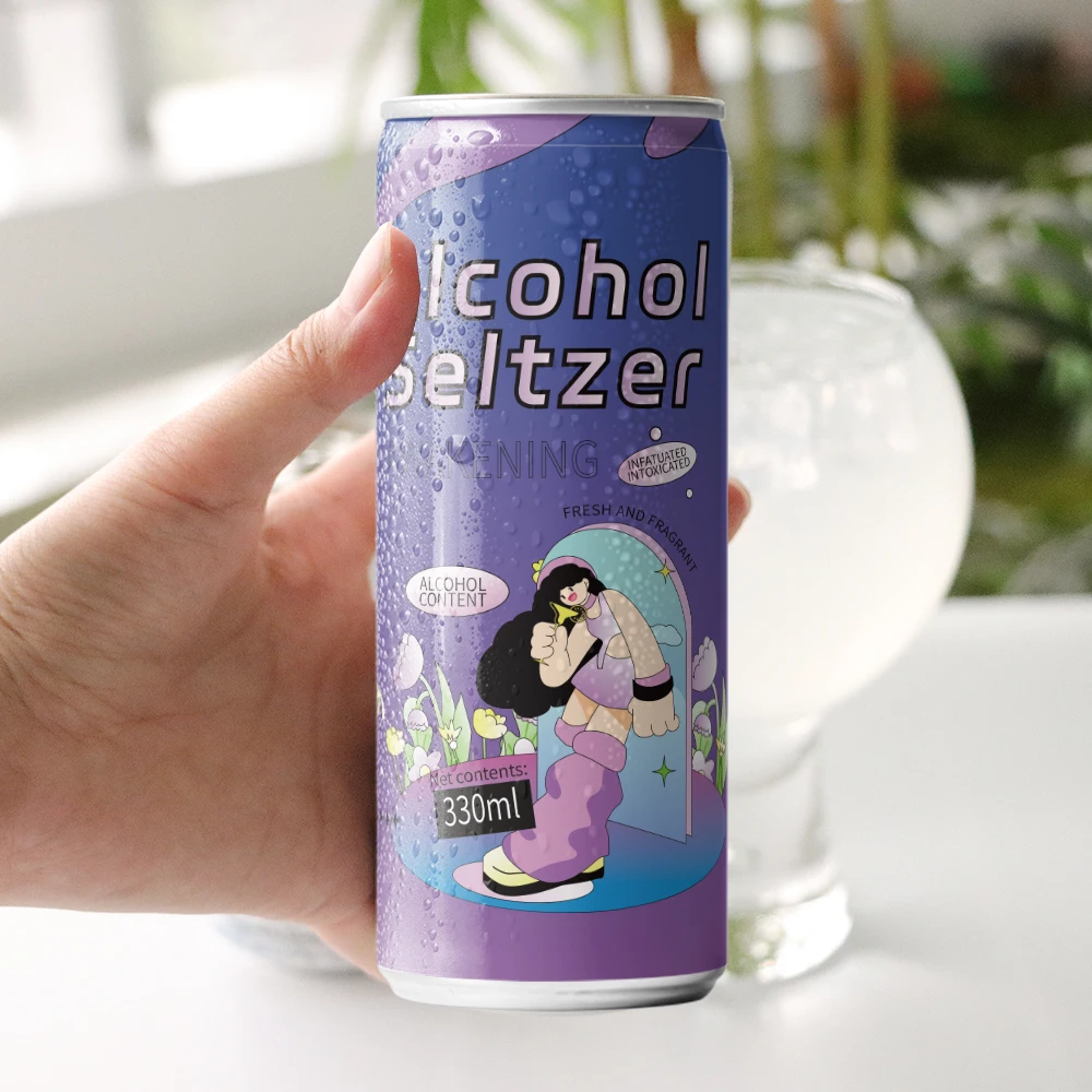Wholesale Exotic Vodka Fruit Flavor Hard Seltzer Cocktail Wine Drink 330ml Canned 3% 5% Alcoholic Pre-Mixed Alcoholic Beverage