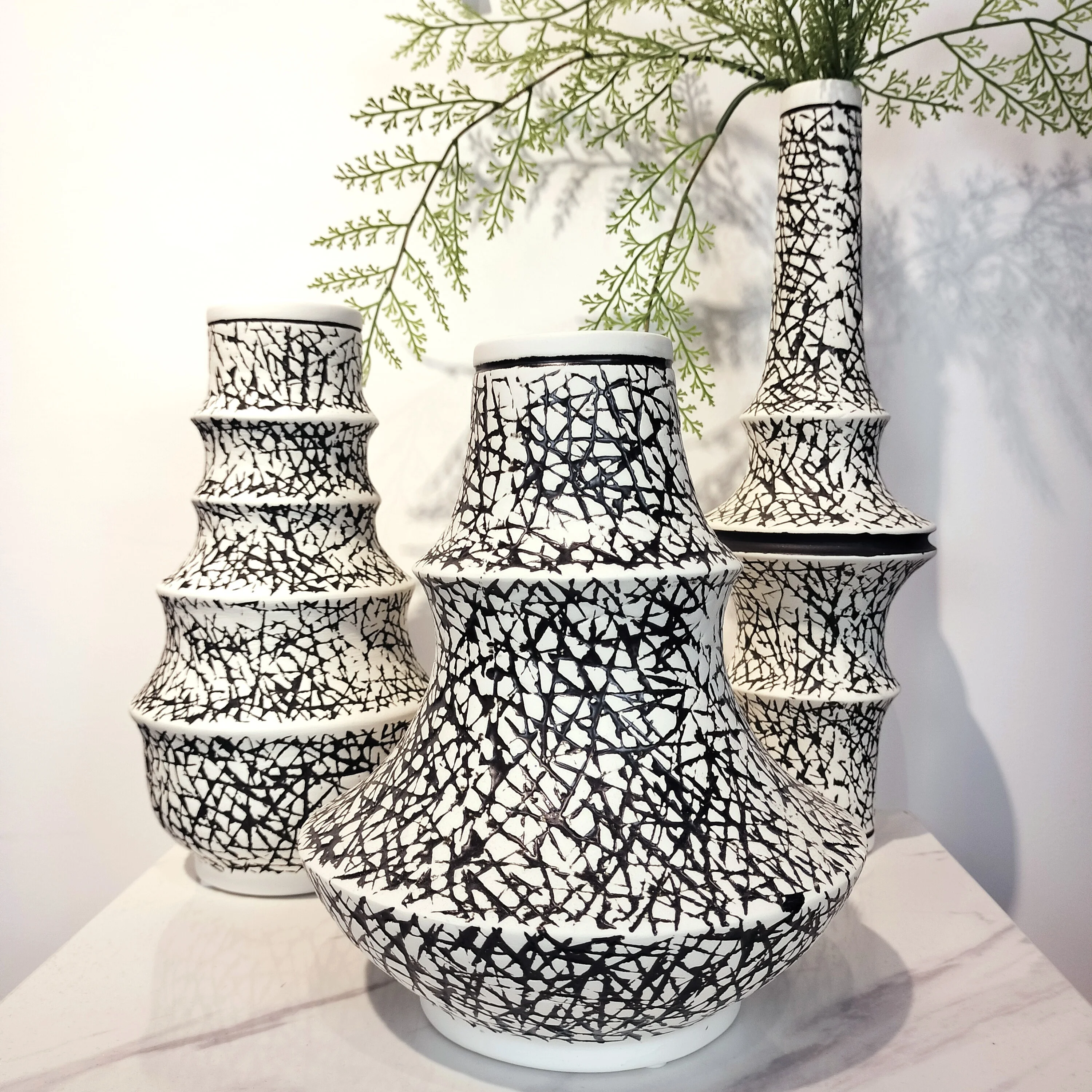 Chinese ink style ceramic flower ware, Nordic simple home decoration vase exquisite frosting technology 2022