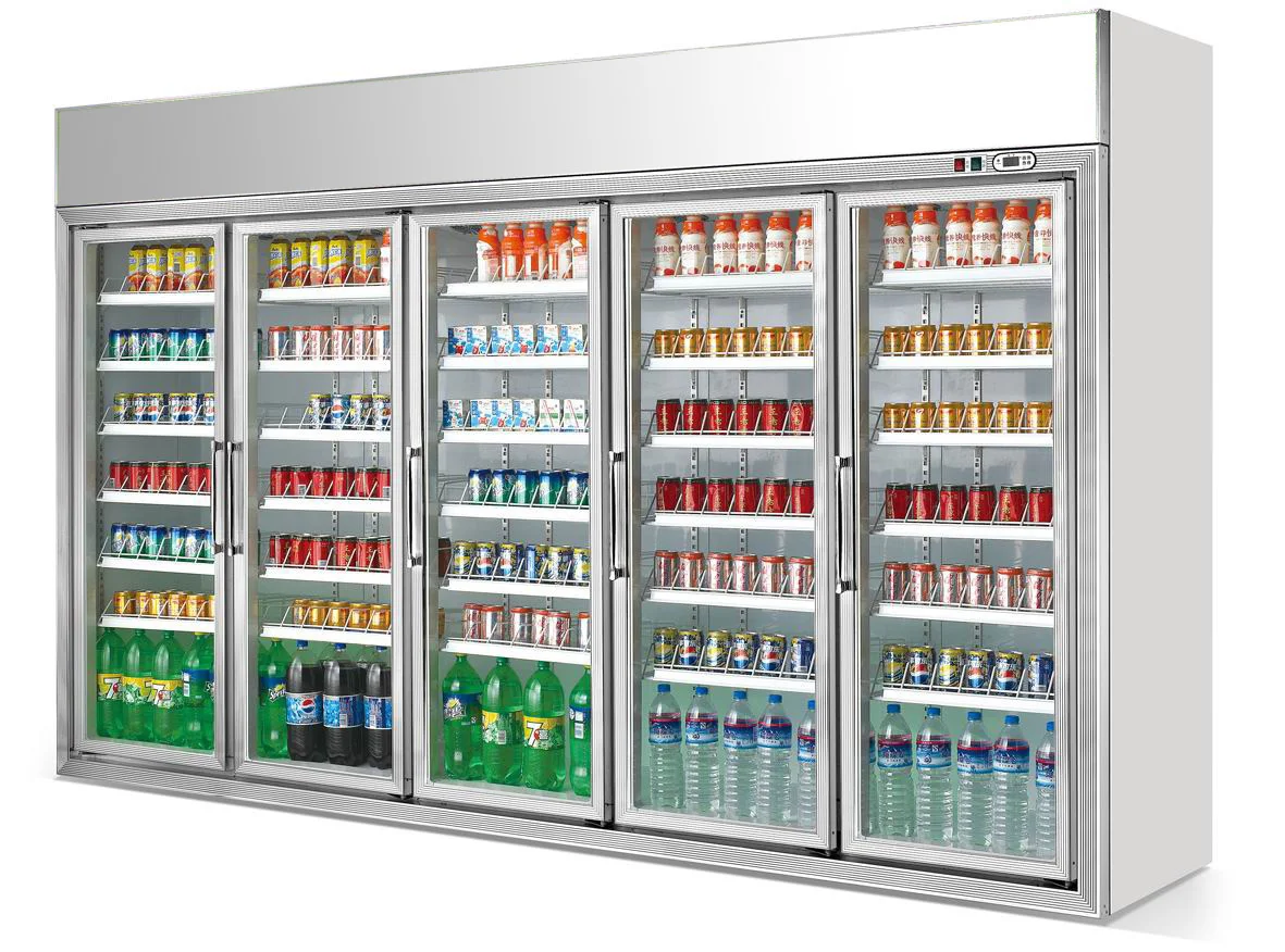 Custom plus automatic shelves Commercial Refrigerator Vertical Showcase Freezer Upright Freezer With Glass Door